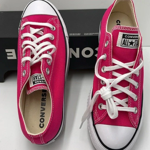Converse WMNS CTAS LIFT OX
CERISE PINK/WHITE/BLACK A11539F Platforms Sneakers - Picture 12 of 16